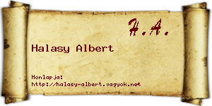 Halasy Albert névjegykártya